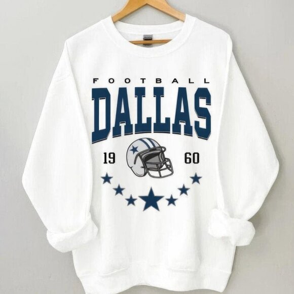 Gildan Tops - Retro 90s Dallas Football Sweatshirt, Trendy Dallas Football fan gift sweaters